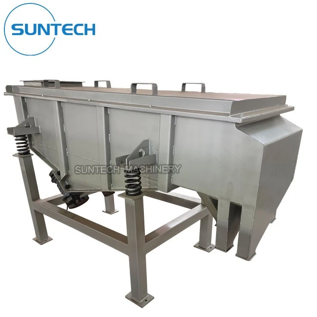 widely used linear vibration dewatering screen machine with hopper (4)