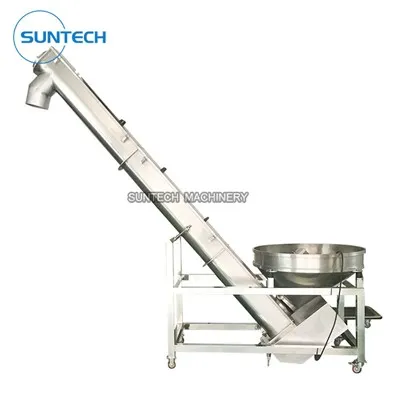 Inclined Stainless Steel Screw Feeder With Hopper